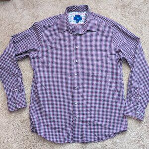 Egara Red & Blue plaid button down shirt, size XLT